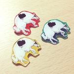 3色　ボルゾイ　brooch