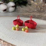 ミニチュア　クリスマスバスケットL&🍐🍎🍏