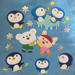 壁面　冬　スケート　ペンギン　12月　1月 2月