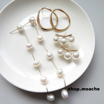 【ピアス3セット】淡水パールピアス　３連パールピアス　フープピアス