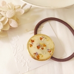 [送料込み]new«♡»小花柄 ヘアゴム  apricot