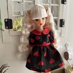 ハートワンピース〈レッド〉  復刻版初代リカちゃんサイズ