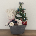 クリスマスツリー　あみぐるみ　うさぎ　クリスマスオブジェ