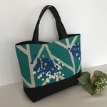 エメラルドグリーンと菜の花のトートバッグ