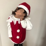 【Mサイズ2-3歳】袋なし　ベビー&キッズ　サンタコス　ベレー帽、衣装、2点セット　クリスマス　サンタ衣装　子供