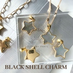 【2pcs】ブラックシェル&18kgpゴールド　スターチャーム