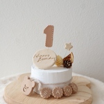 冬限定♡ナチュラルボタニカル　ミニクレイケーキ☆1歳誕生日　手持ちケーキ　誕生日ケーキ　自宅撮影　1歳以外でも承ってます♪