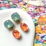 Candy stone“Hakka × carrot orange” pierce/ earring