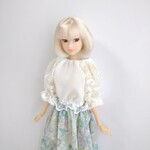 803※白のレースのラグランスリーブカットソー※ブライスアウトフィット※1/6ドール服