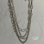 2set  メンズライク　チェーンネックレス　チェーン　ウィメンズ　メンズライク　ストリート　太めチェーン　シルバー　シルバーチェーン　シルバーネックレス　メンズネックレス　メンズ　２連ネックレス