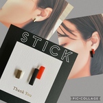 再販！！stickピアス　ゴールド＆オレンジ×ブラック（マット）