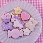 [定番商品]♡ユニコーンとくまのアイシングクッキーセット♡(メッセージ入れ可能)お誕生日やお祝いに