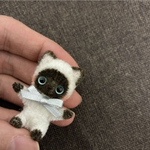 二足歩行　ブルーアイ　シャム猫ちゃん　ブラウン　モールアート　モールベア 