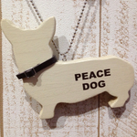 木製 PEACE DOG(コーギー)