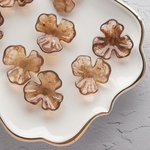 #551【8pcs】アクリルフラワーパーツ_ブラウン