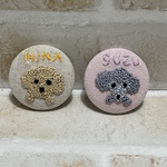 tami7717様オーダー品　【送料無料】刺繍　くるみボタン　トイプードル　