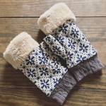 あったか♪ ハンドウォーマー ＊スノーキー ネイビー＊大人用 フリーサイズ♪指なし手袋