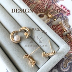  ☆再入荷☆【2pcs】プチムーンピアス　ジルコニア18kgpゴールド　