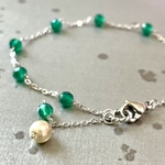 《サージカルステンレス》Xmasにぴったり🎄グリーンオニキスのブレスレット
