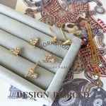 【4pcs】プチハートピアス　ジルコニア18kgpゴールド　