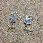 クリスタルさざれひとで ノンホールピアス