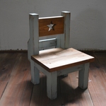 y&a kitchen様ご依頼品　■■木製キッズチェア　ミニ　星（座面高16ｃｍ）■■　ミントグリーン＆ブラウン　　