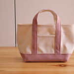 再販♡ミニサイズ 8号帆布 トートバッグ 生成り×あずきミルク