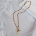 ≪ステンレス≫デザインチェーンネックレス / star charm / gold