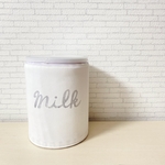 mns1012様専用　milkロゴのミルク缶カバー　リバーシブル＊ブルー
