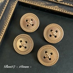 BM07 金属製ゴールドボタン 18mm 4個