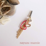 ＊W,Heart&タッセルイヤホンジャックピアス【250】