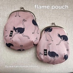 タマゴ型の大きめがま口☆おめかしダチョウ