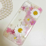 iPhone5・5s・SE☆押し花ケース☆ピンク☆小花
