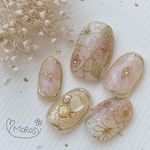 MOROSY234☆ブライダル ウェディング 和装 成人式 振袖 白無垢 ネイルチップ ゴールド ベージュ