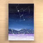 アクリル画《原画》✴︎ 星降る夜空 III  オリオン座 ✴︎ 