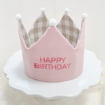【柄が選べるリバーシブル】名入れOK ︴バースデー︴誕生日︴ベビークラウン ︴ピンク︴シンプル︴王冠︴ギフト︴出産祝い