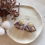 purple×flowerインド刺繍ピアス/イヤリング