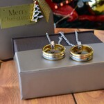 【誕生石込み・ペアリング＆ネックレスセット】リングがネックレスになるリングホルダーつき　選べるネックレスチェーン【刻印・名入れ】