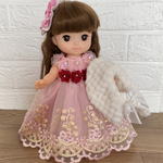 【送料無料】メルちゃんソランちゃんレミンちゃんピンクドレスとショールと髪飾りのセット