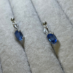 【order】Deep Blue ... Kyanite oval ノンホールピアス
