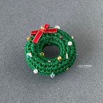 【今年も登場】Xmasリースのブローチ（グリーン）