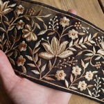 ⚠️訳あり⚠️60㎝カット済み【インド刺繍リボン】カラー　チュール 【ブラック】　