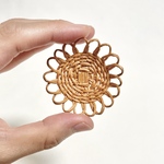 花形カゴ 　ミニチュア/ Miniature Basket of Flower Shape / hinoki