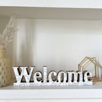 インテリア ウッドオブジェ  アルファベット レター Welcome パリ地図　置物　木製