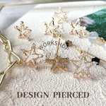 【2pcs】ジルコニアスターピアス　18kgpゴールド　