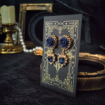 【Rosa caerula】ブルーローズゴシックゴールドポストピアス