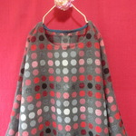 ウール混*カラフル水玉長袖ワンピース red