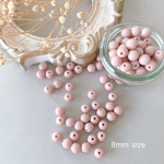 80pcs ＊ 8mm アクリルビーズ くすみピンク（0230）