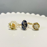 リング　3点セット　レジン　お花　ピンキーリング　指輪