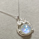 【水晶×レジン】暁の幻氷融晶『氷雪華の首飾り』雪幻